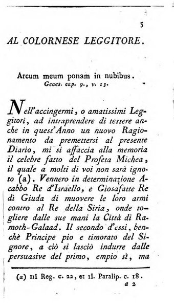 Diario di Colorno per l'anno 1777.[-1802.] nel quale trovansi segnate tutte le funzioni ecclesiastiche e tutte le indulgenze, oltre alla dichiarazione di varie cose necessarie, dilettevoli ed utili agli abitanti di Colorno a cui comodo, e uantaggio principalmente è stato composto