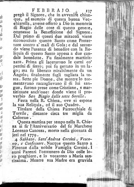 Diario di Colorno per l'anno 1777.[-1802.] nel quale trovansi segnate tutte le funzioni ecclesiastiche e tutte le indulgenze, oltre alla dichiarazione di varie cose necessarie, dilettevoli ed utili agli abitanti di Colorno a cui comodo, e uantaggio principalmente è stato composto