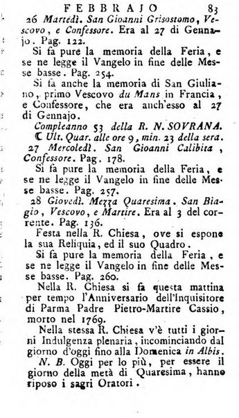 Diario di Colorno per l'anno 1777.[-1802.] nel quale trovansi segnate tutte le funzioni ecclesiastiche e tutte le indulgenze, oltre alla dichiarazione di varie cose necessarie, dilettevoli ed utili agli abitanti di Colorno a cui comodo, e uantaggio principalmente è stato composto