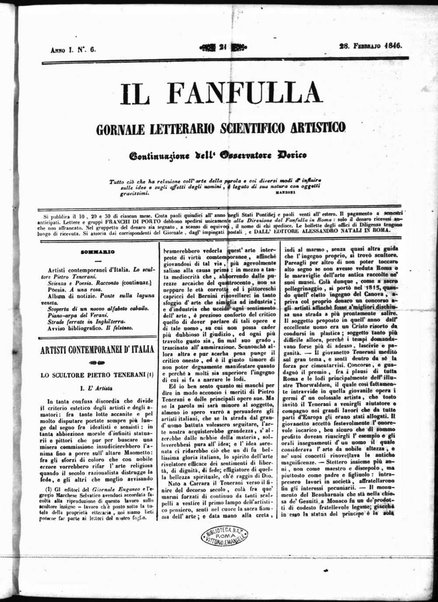 Fanfulla : giornale letterario, scientifico, artistico