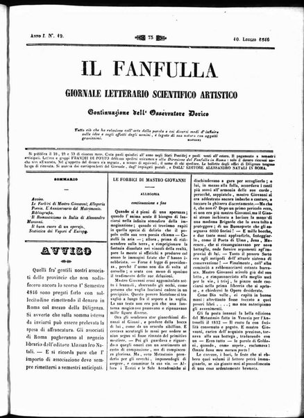 Fanfulla : giornale letterario, scientifico, artistico