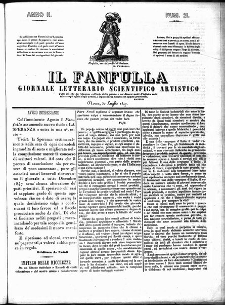 Fanfulla : giornale letterario, scientifico, artistico