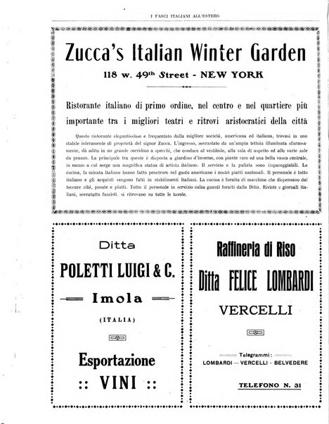 I fasci italiani all'estero bollettino della segreteria generale