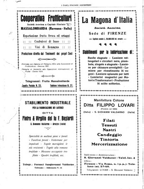 I fasci italiani all'estero bollettino della segreteria generale