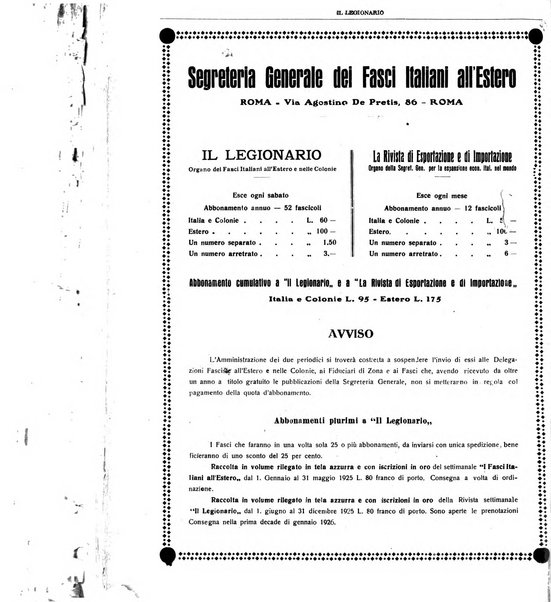 I fasci italiani all'estero bollettino della segreteria generale