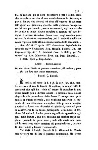 Giornale del Foro in cui si raccolgono le più importanti regiudicate dei supremi tribunali di Roma e dello Stato pontificio in materia civile