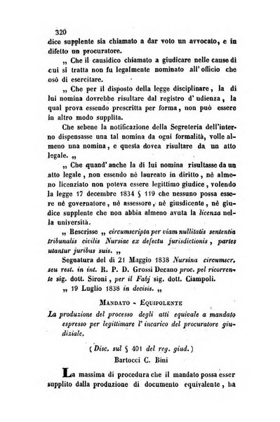 Giornale del Foro in cui si raccolgono le più importanti regiudicate dei supremi tribunali di Roma e dello Stato pontificio in materia civile