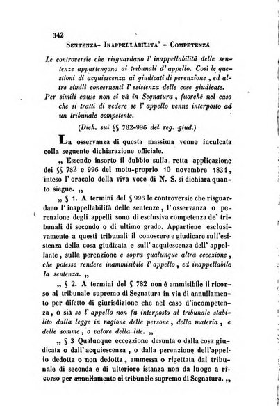 Giornale del Foro in cui si raccolgono le più importanti regiudicate dei supremi tribunali di Roma e dello Stato pontificio in materia civile