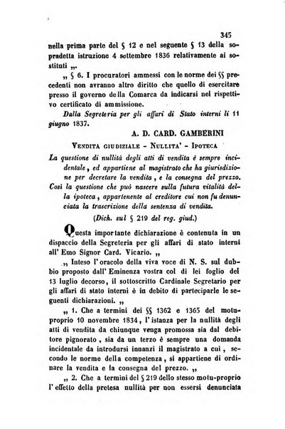 Giornale del Foro in cui si raccolgono le più importanti regiudicate dei supremi tribunali di Roma e dello Stato pontificio in materia civile