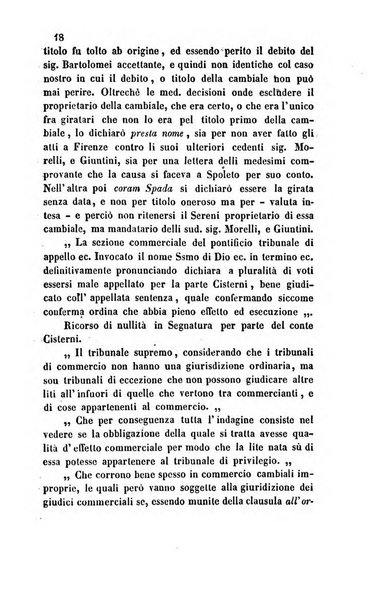 Giornale del Foro in cui si raccolgono le più importanti regiudicate dei supremi tribunali di Roma e dello Stato pontificio in materia civile