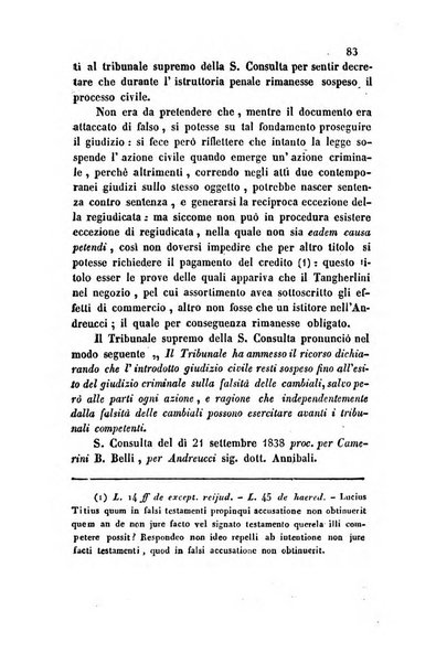 Giornale del Foro in cui si raccolgono le più importanti regiudicate dei supremi tribunali di Roma e dello Stato pontificio in materia civile