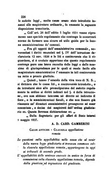 Giornale del Foro in cui si raccolgono le più importanti regiudicate dei supremi tribunali di Roma e dello Stato pontificio in materia civile