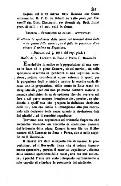 Giornale del Foro in cui si raccolgono le più importanti regiudicate dei supremi tribunali di Roma e dello Stato pontificio in materia civile