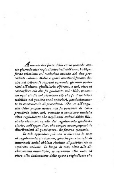 Giornale del Foro in cui si raccolgono le più importanti regiudicate dei supremi tribunali di Roma e dello Stato pontificio in materia civile