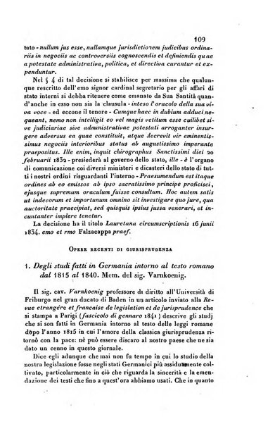 Giornale del Foro in cui si raccolgono le più importanti regiudicate dei supremi tribunali di Roma e dello Stato pontificio in materia civile