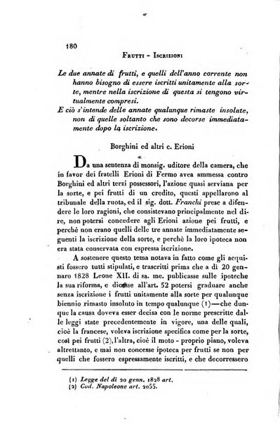 Giornale del Foro in cui si raccolgono le più importanti regiudicate dei supremi tribunali di Roma e dello Stato pontificio in materia civile