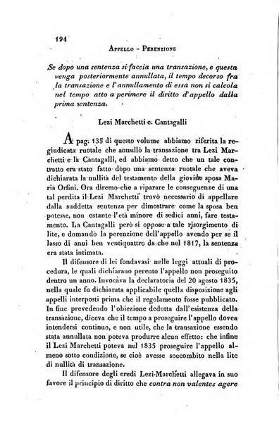 Giornale del Foro in cui si raccolgono le più importanti regiudicate dei supremi tribunali di Roma e dello Stato pontificio in materia civile