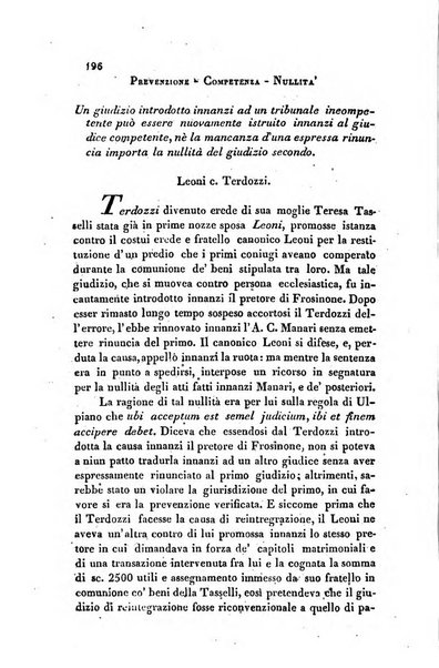 Giornale del Foro in cui si raccolgono le più importanti regiudicate dei supremi tribunali di Roma e dello Stato pontificio in materia civile