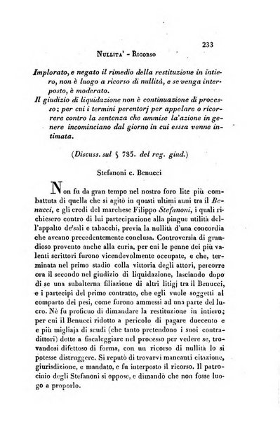 Giornale del Foro in cui si raccolgono le più importanti regiudicate dei supremi tribunali di Roma e dello Stato pontificio in materia civile