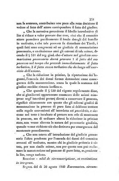 Giornale del Foro in cui si raccolgono le più importanti regiudicate dei supremi tribunali di Roma e dello Stato pontificio in materia civile