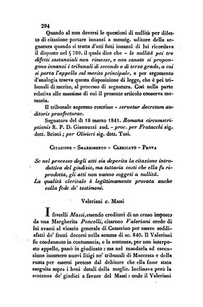 Giornale del Foro in cui si raccolgono le più importanti regiudicate dei supremi tribunali di Roma e dello Stato pontificio in materia civile