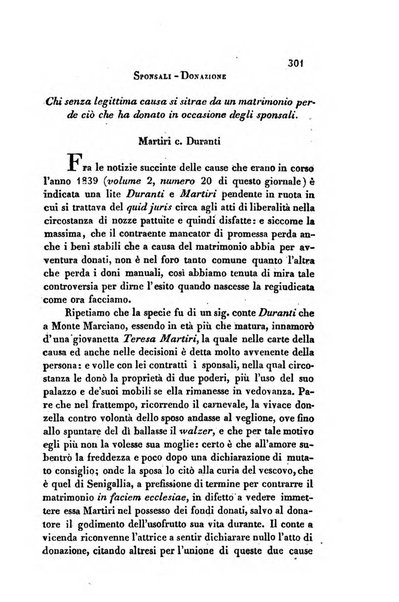 Giornale del Foro in cui si raccolgono le più importanti regiudicate dei supremi tribunali di Roma e dello Stato pontificio in materia civile