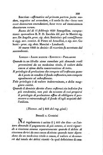 Giornale del Foro in cui si raccolgono le più importanti regiudicate dei supremi tribunali di Roma e dello Stato pontificio in materia civile