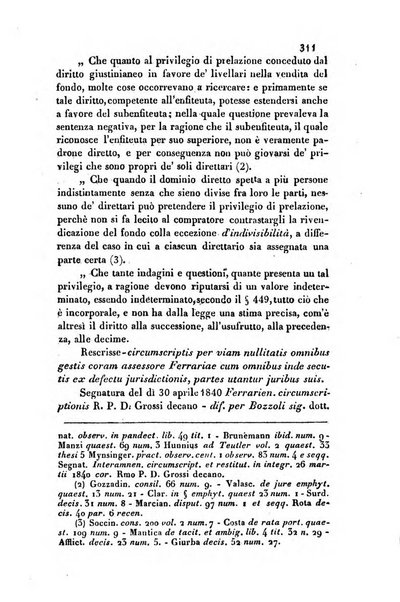 Giornale del Foro in cui si raccolgono le più importanti regiudicate dei supremi tribunali di Roma e dello Stato pontificio in materia civile