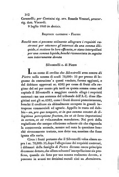 Giornale del Foro in cui si raccolgono le più importanti regiudicate dei supremi tribunali di Roma e dello Stato pontificio in materia civile