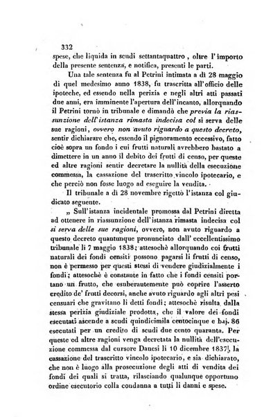 Giornale del Foro in cui si raccolgono le più importanti regiudicate dei supremi tribunali di Roma e dello Stato pontificio in materia civile