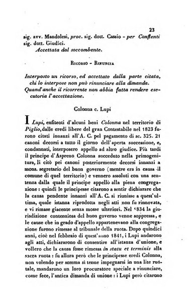 Giornale del Foro in cui si raccolgono le più importanti regiudicate dei supremi tribunali di Roma e dello Stato pontificio in materia civile