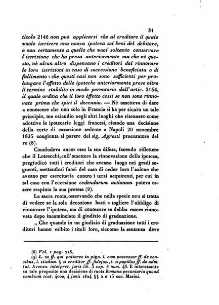 Giornale del Foro in cui si raccolgono le più importanti regiudicate dei supremi tribunali di Roma e dello Stato pontificio in materia civile