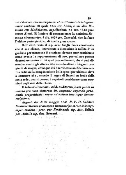 Giornale del Foro in cui si raccolgono le più importanti regiudicate dei supremi tribunali di Roma e dello Stato pontificio in materia civile