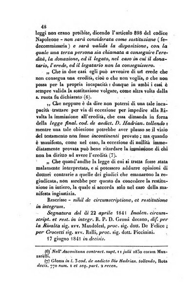 Giornale del Foro in cui si raccolgono le più importanti regiudicate dei supremi tribunali di Roma e dello Stato pontificio in materia civile