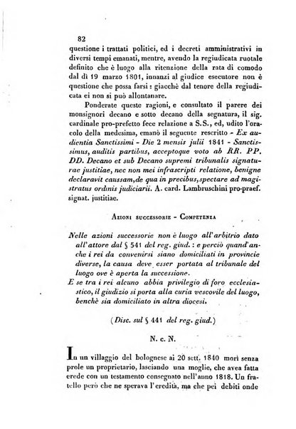 Giornale del Foro in cui si raccolgono le più importanti regiudicate dei supremi tribunali di Roma e dello Stato pontificio in materia civile