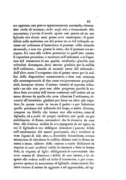 Giornale del Foro in cui si raccolgono le più importanti regiudicate dei supremi tribunali di Roma e dello Stato pontificio in materia civile