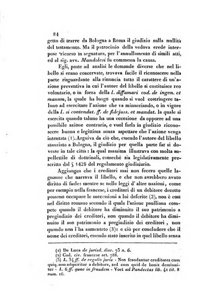 Giornale del Foro in cui si raccolgono le più importanti regiudicate dei supremi tribunali di Roma e dello Stato pontificio in materia civile