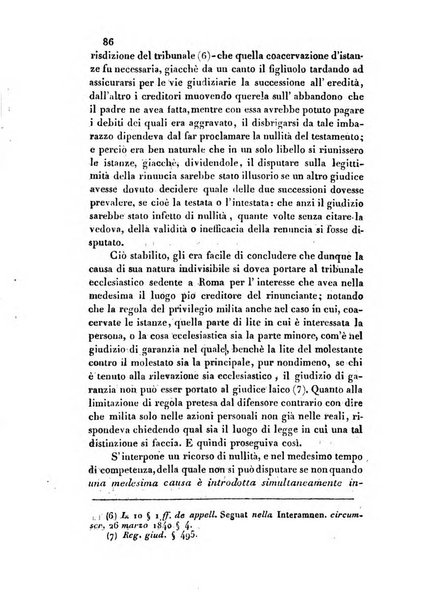 Giornale del Foro in cui si raccolgono le più importanti regiudicate dei supremi tribunali di Roma e dello Stato pontificio in materia civile