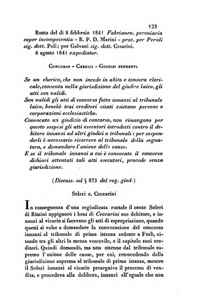 Giornale del Foro in cui si raccolgono le più importanti regiudicate dei supremi tribunali di Roma e dello Stato pontificio in materia civile