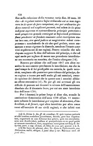 Giornale del Foro in cui si raccolgono le più importanti regiudicate dei supremi tribunali di Roma e dello Stato pontificio in materia civile