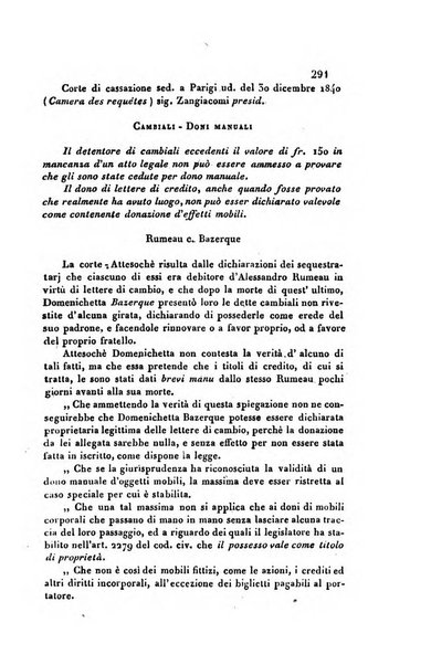 Giornale del Foro in cui si raccolgono le più importanti regiudicate dei supremi tribunali di Roma e dello Stato pontificio in materia civile