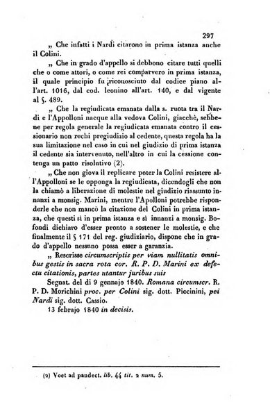 Giornale del Foro in cui si raccolgono le più importanti regiudicate dei supremi tribunali di Roma e dello Stato pontificio in materia civile