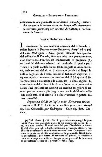 Giornale del Foro in cui si raccolgono le più importanti regiudicate dei supremi tribunali di Roma e dello Stato pontificio in materia civile