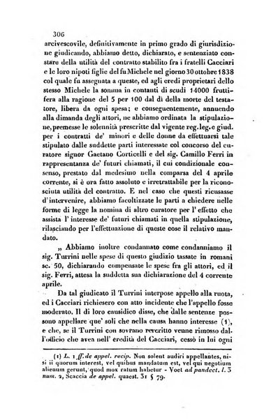 Giornale del Foro in cui si raccolgono le più importanti regiudicate dei supremi tribunali di Roma e dello Stato pontificio in materia civile