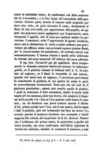 Giornale del Foro in cui si raccolgono le più importanti regiudicate dei supremi tribunali di Roma e dello Stato pontificio in materia civile