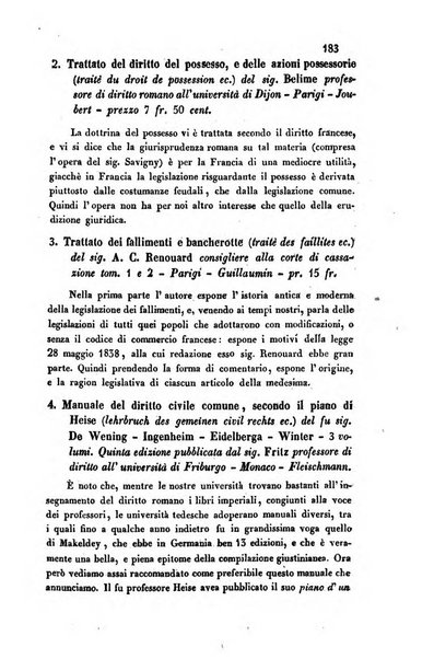 Giornale del Foro in cui si raccolgono le più importanti regiudicate dei supremi tribunali di Roma e dello Stato pontificio in materia civile