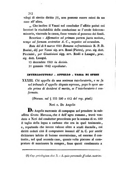 Giornale del Foro in cui si raccolgono le più importanti regiudicate dei supremi tribunali di Roma e dello Stato pontificio in materia civile