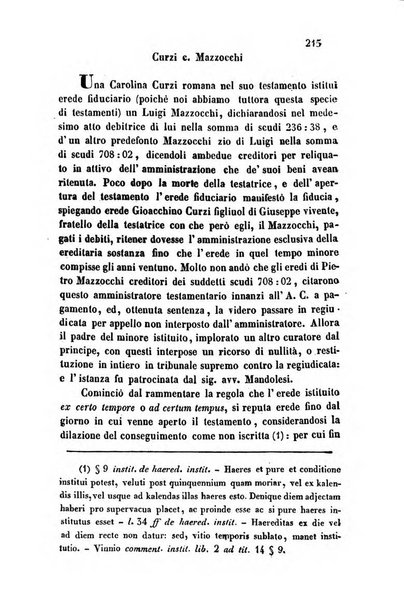 Giornale del Foro in cui si raccolgono le più importanti regiudicate dei supremi tribunali di Roma e dello Stato pontificio in materia civile