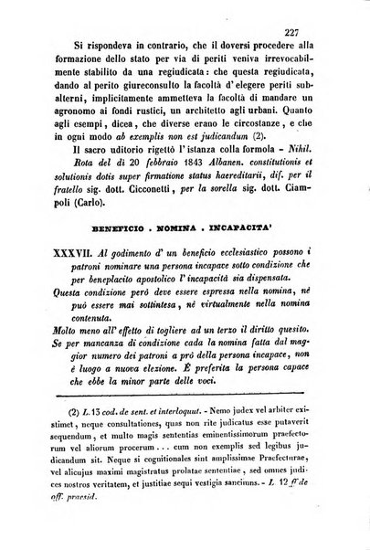 Giornale del Foro in cui si raccolgono le più importanti regiudicate dei supremi tribunali di Roma e dello Stato pontificio in materia civile