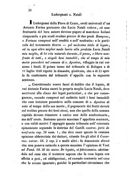 Giornale del Foro in cui si raccolgono le più importanti regiudicate dei supremi tribunali di Roma e dello Stato pontificio in materia civile